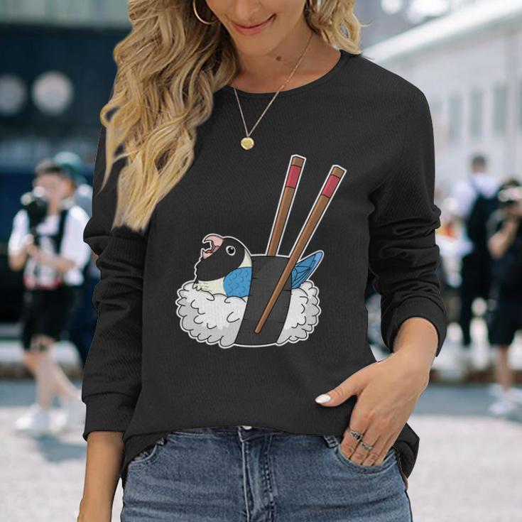 寿司ロール オウム I Kawaii Food I Blue-Masked Lovebird 長袖tシャツ 長袖Tシャツ 彼女への贈り物