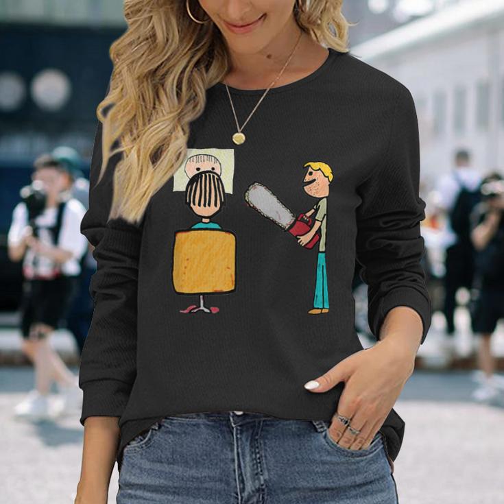 怖い床屋スウィーニートッド 長袖Tシャツ 彼女への贈り物