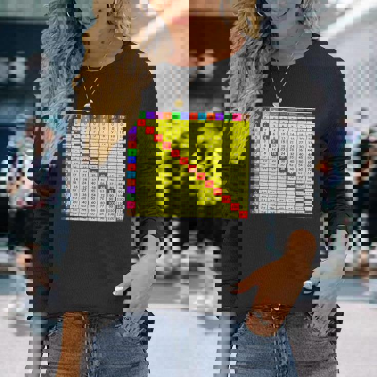 掛け算表チャート 算数シャツ 教師 学生服 長袖Tシャツ 彼女への贈り物