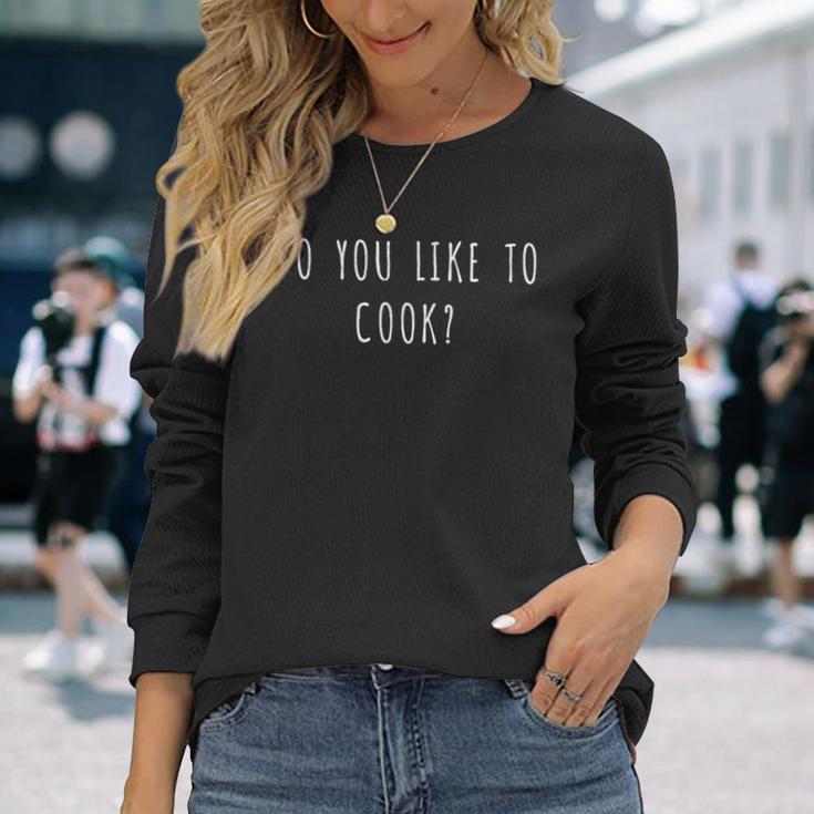 料理が好きですか 長袖Tシャツ 彼女への贈り物