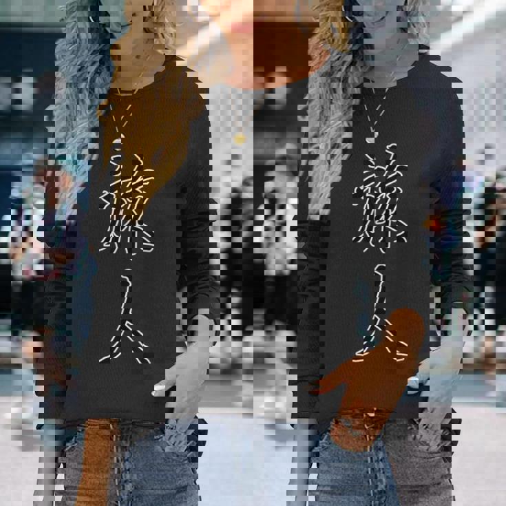 旅人 たびびと【 漢字デザイン 】毛筆 メッセージ・面白 長袖Tシャツ 彼女への贈り物