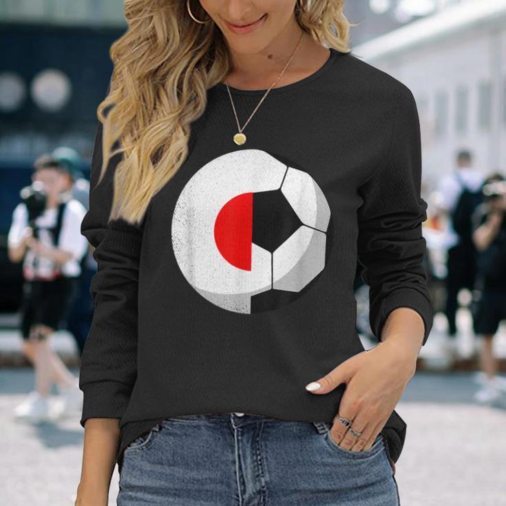 日本国旗、サッカー日本代表のルーツ 長袖Tシャツ 彼女への贈り物