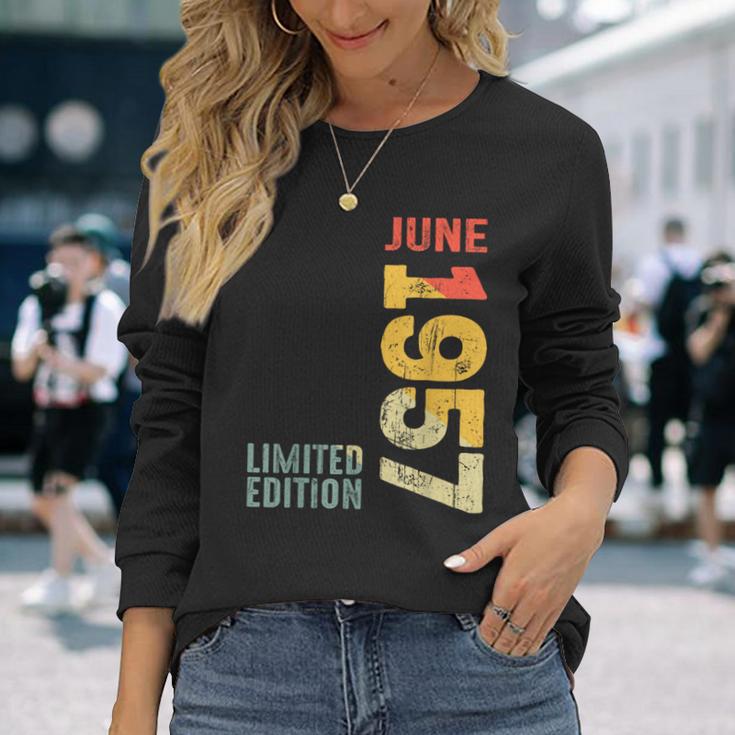 月 1957年6月 1957年 レトロ 1957 ヴィンテージ 1957年 1957年以来 長袖Tシャツ 彼女への贈り物
