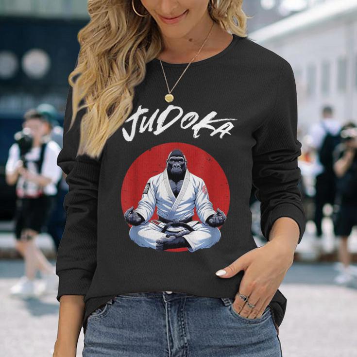 柔道ゴリラ 日本のグラップリング柔道家 長袖Tシャツ 彼女への贈り物
