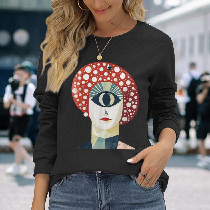 森の目 長袖Tシャツ 彼女への贈り物