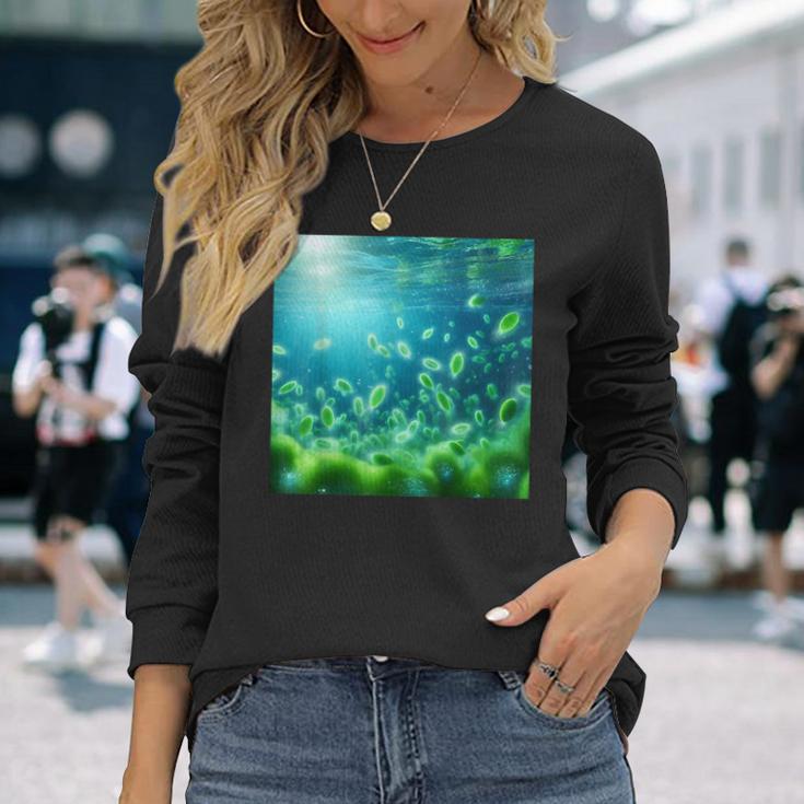 植物プランクトン 動物プランクトン バクテリオプランクトン 長袖Tシャツ 彼女への贈り物