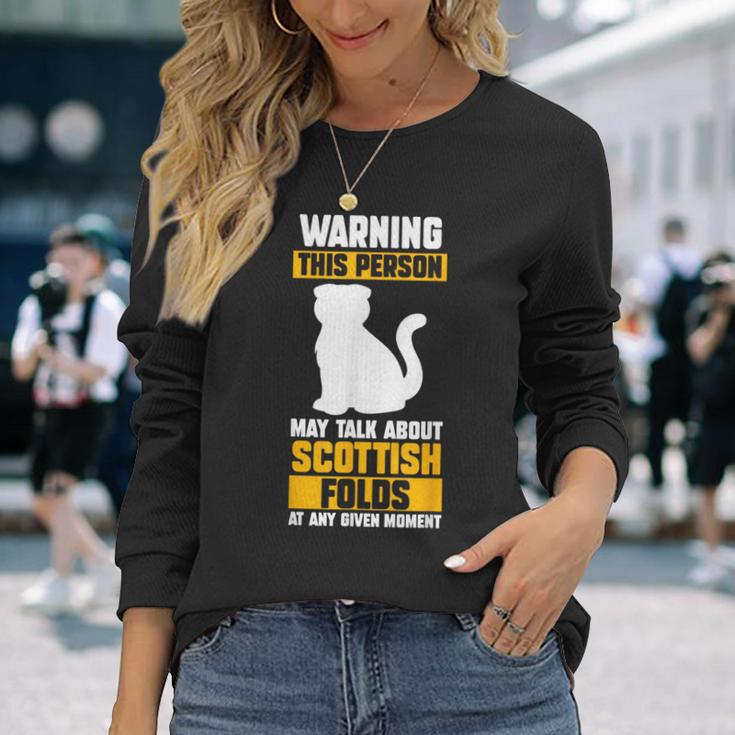 猫 スコティッシュフォールド 長袖Tシャツ 彼女への贈り物