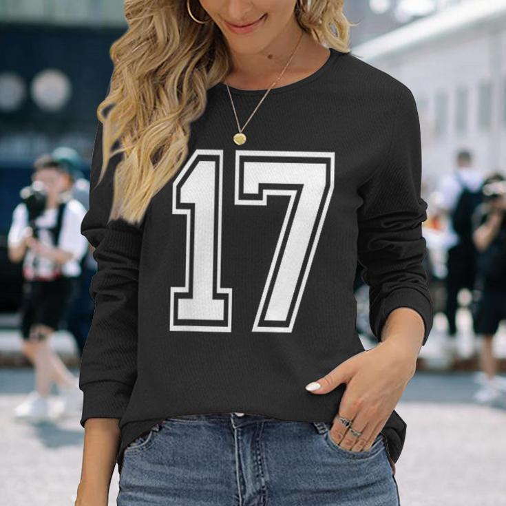 番号17インチ ホワイト 長袖Tシャツ 彼女への贈り物