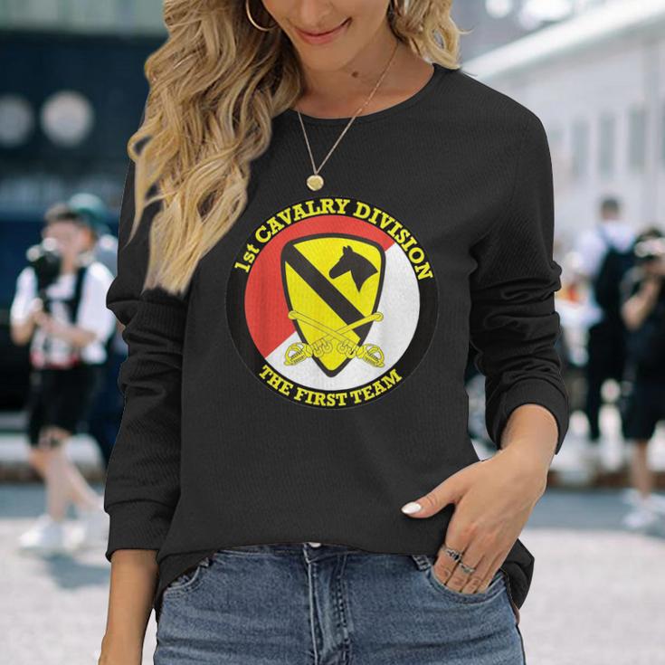 第1騎兵師団「The First Team」軍隊 長袖Tシャツ 彼女への贈り物