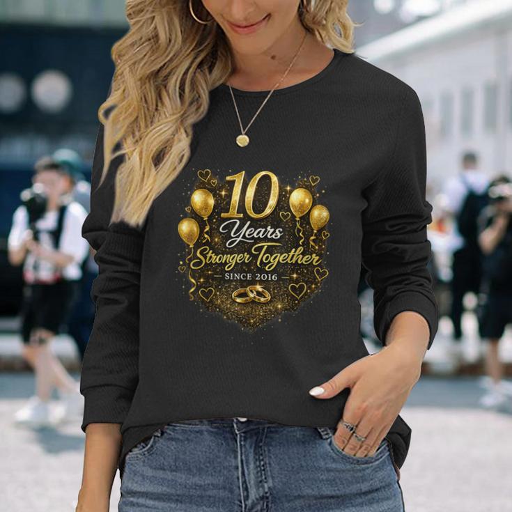 結婚10周年を祝う 結婚10周年 長袖Tシャツ 彼女への贈り物