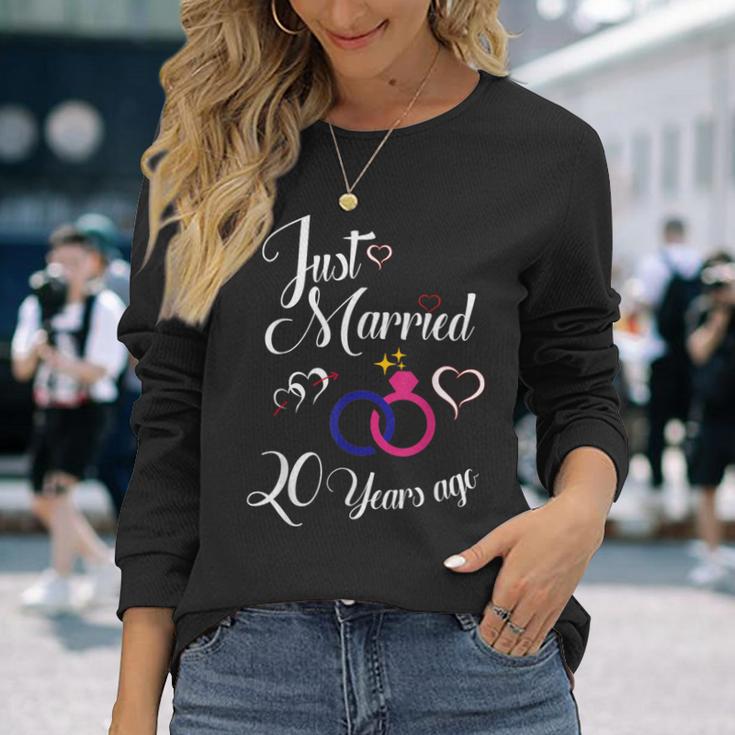 結婚記念日 20周年 長袖Tシャツ 彼女への贈り物
