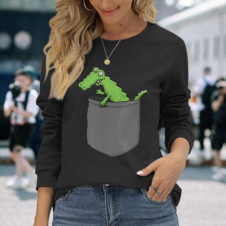 袋入りクロコダイル 長袖Tシャツ 彼女への贈り物