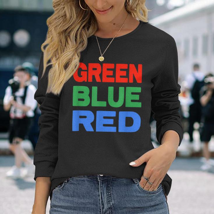 赤青緑色 長袖Tシャツ 彼女への贈り物