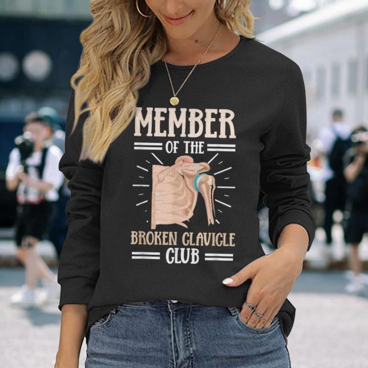 鎖骨 壊れた 面白い 長袖Tシャツ 彼女への贈り物