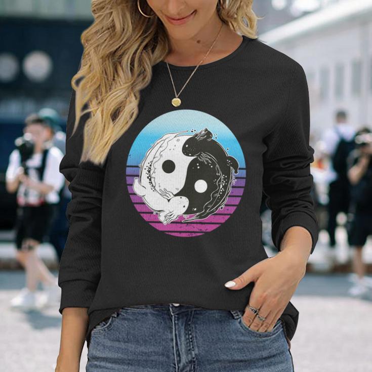 陰陽ウーパールーパー アート グラフィック アニメ ウーパールーパー 恋人 日本語 長袖tシャツ 長袖Tシャツ 彼女への贈り物