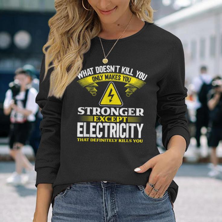 メンズ 電気工事士 面白い ラインマン 長袖Tシャツ 彼女への贈り物