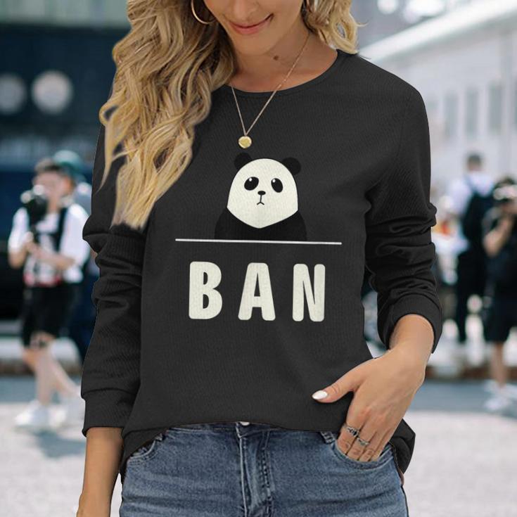 面白い 「Ban」おもしろギャグ-ジョーク 漢字 ばん 文字入り 長袖Tシャツ 彼女への贈り物