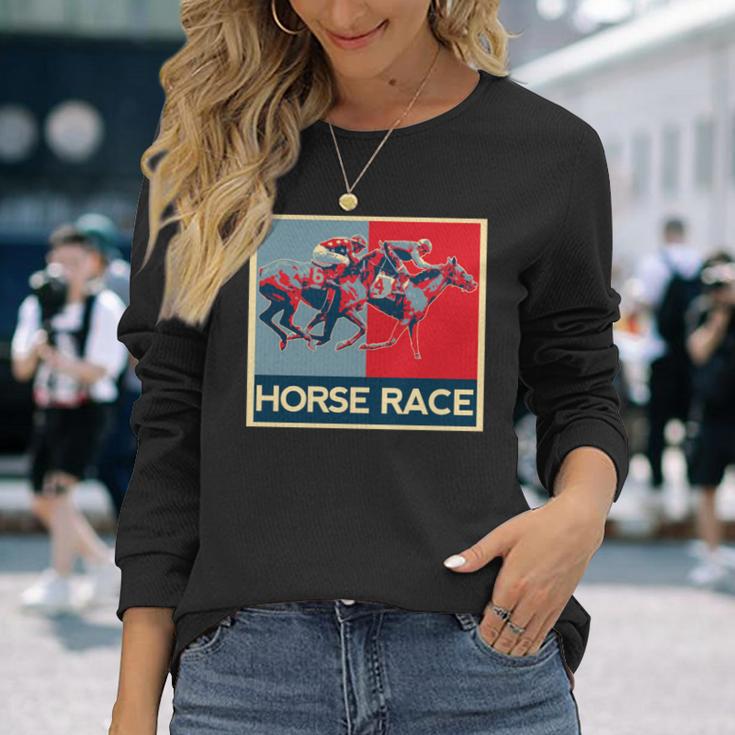 面白いtシャツ 馬tシャツ 競馬 馬 レース 乗馬 ジョッキー メンズ おもしろ 面白い グッズ ネタ 男性用 レトロ 長袖tシャツ 長袖Tシャツ 彼女への贈り物