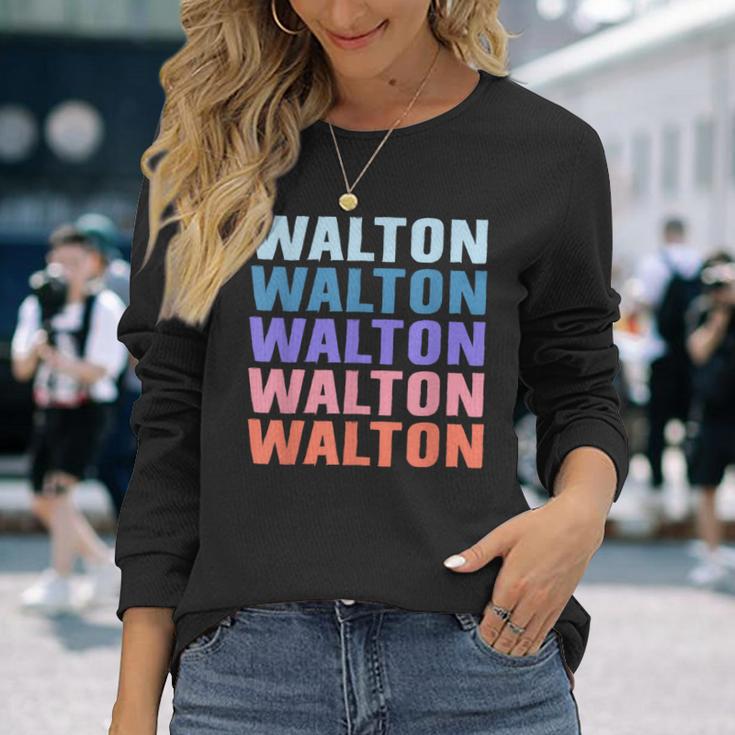 面白いギフト名 Walton 名前入り 長袖Tシャツ 彼女への贈り物