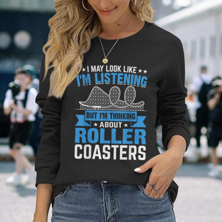 面白いジェットコースター テーマパーク ジェットコースター 長袖Tシャツ 彼女への贈り物