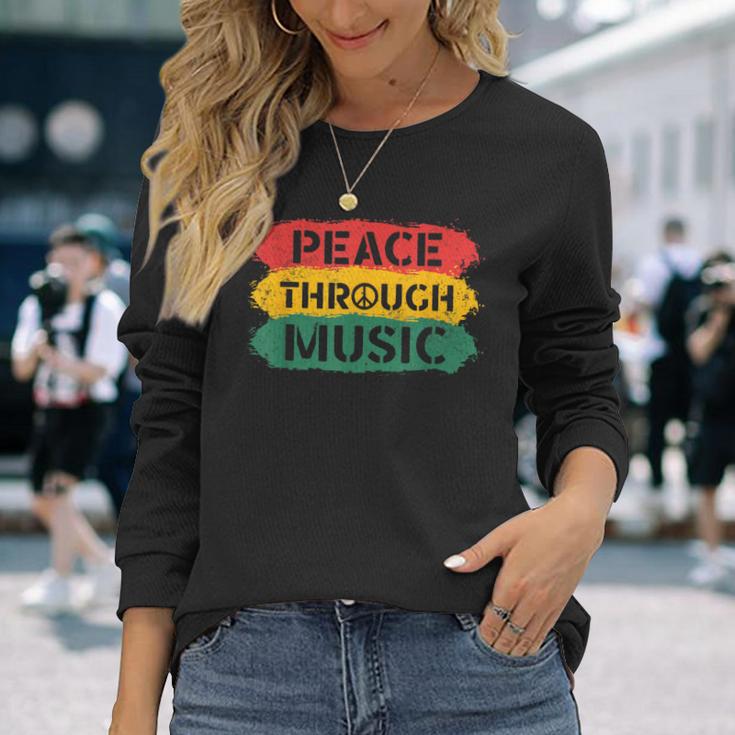 音楽を通したビンテージピース 長袖Tシャツ 彼女への贈り物