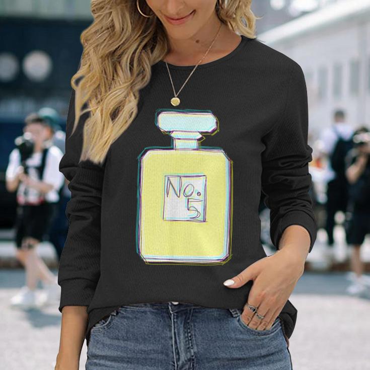 香水 ビン 瓶 No5 パフューム 現代アート おしゃれ かわいい デザイン 長袖Tシャツ 彼女への贈り物
