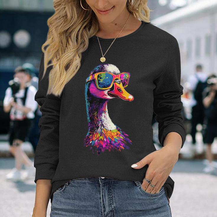 鵞鳥 雛 鴨 小雁 長袖Tシャツ 彼女への贈り物