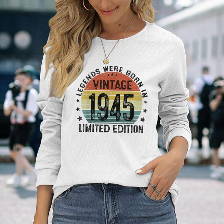 79歳ギフトtシャツ 1945年のベスト・オブ・レジェンド 1945年に誕生 長袖Tシャツ 彼女への贈り物