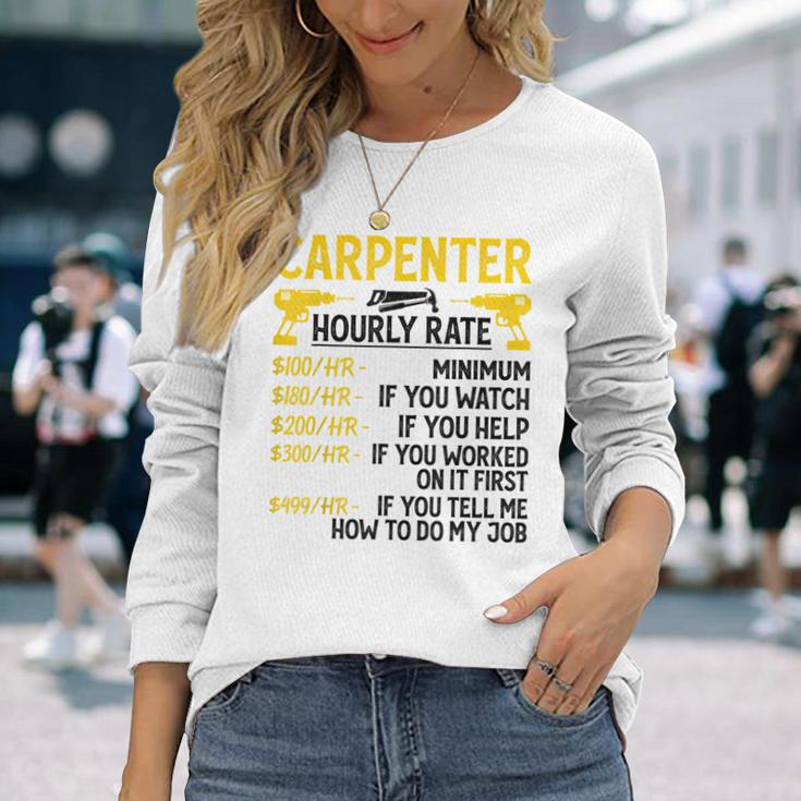 メンズ Carpenter Hourly Rate For Woodworker Carpenter Retro 長袖Tシャツ 彼女への贈り物