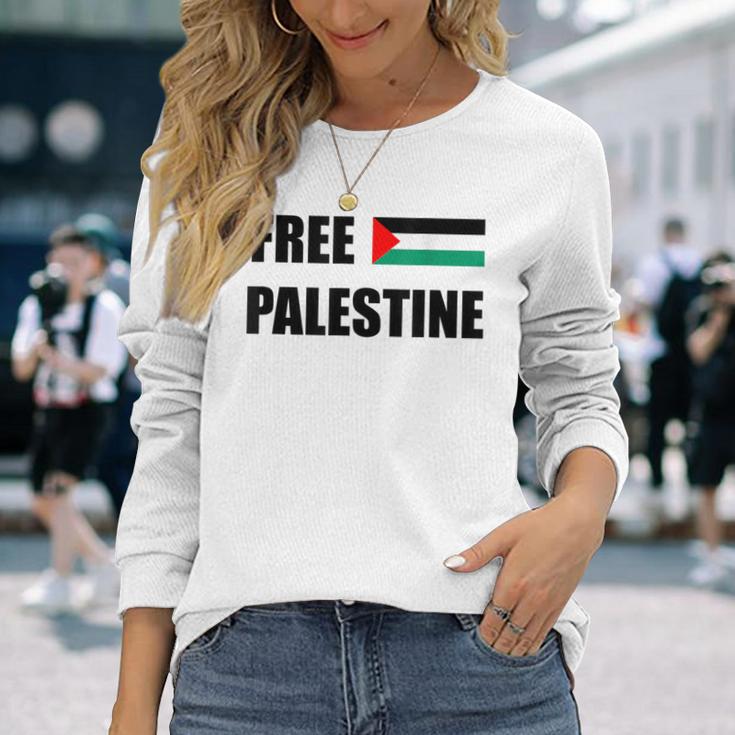 Free Gaza Free Palestine Flag ビンテージtシャツ 長袖Tシャツ 彼女への贈り物