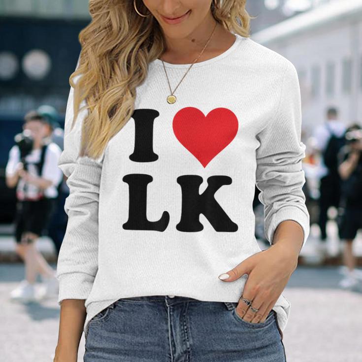 I Heart Lk Initials I Love LK First And Last Name L K 長袖Tシャツ 彼女への贈り物