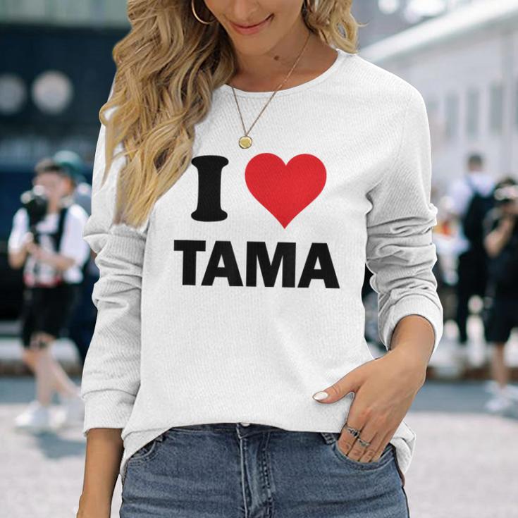 I Heart Tama Japan Love 日本土産 長袖Tシャツ 彼女への贈り物