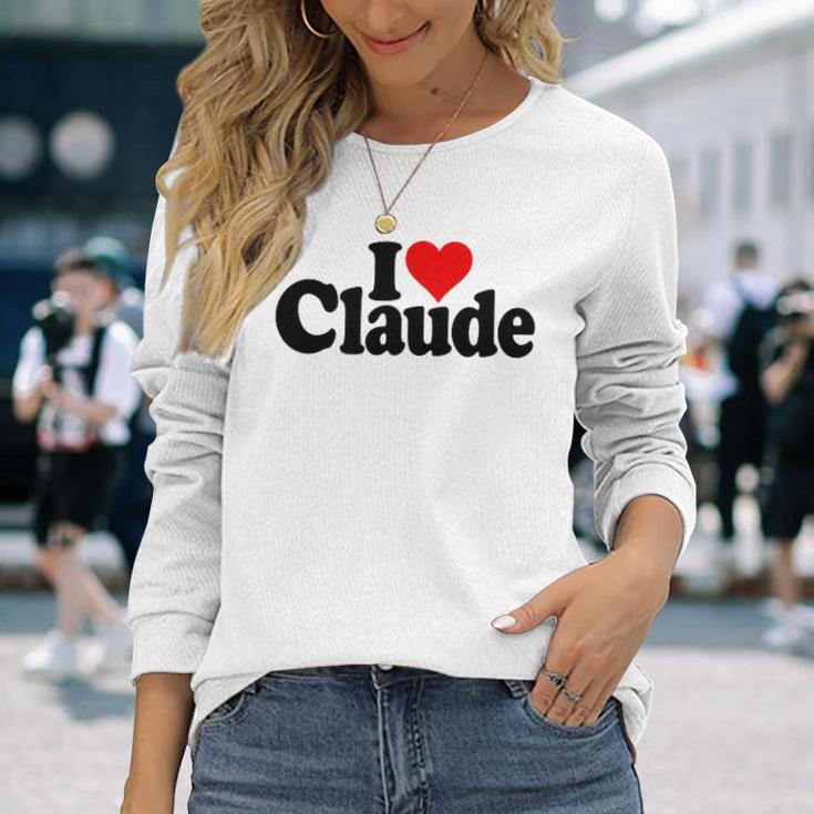 I Love Heart Claude Namee On A 長袖Tシャツ 彼女への贈り物