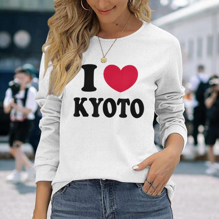 I Love Kyoto 京都大好き 長袖Tシャツ 彼女への贈り物