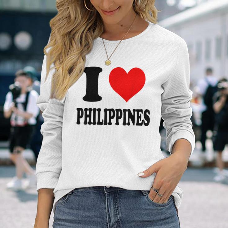 I Love Philippines フィリピン 長袖Tシャツ 彼女への贈り物
