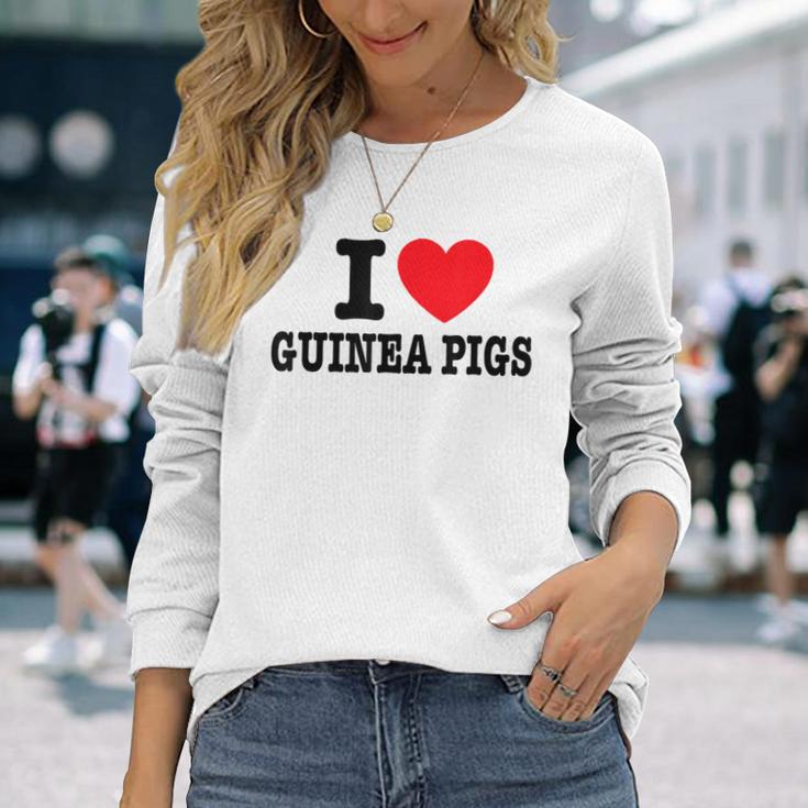 I Love モルモット 長袖Tシャツ 彼女への贈り物