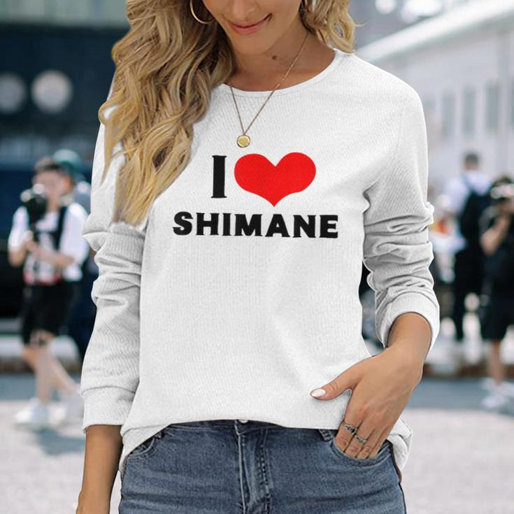 I Lovehimane 愛 ハート 島根 島根県 日本 お土産 かわいい おしゃれ 長袖Tシャツ 彼女への贈り物