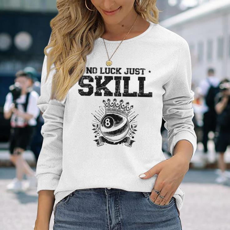 No Luck Justkill ビリヤードキュー プールスヌーカー 長袖Tシャツ 彼女への贈り物
