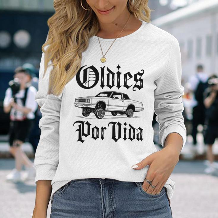 Oldies Porida ヴィンテージ ローライダー 車 メキシカン チカーノ チョロ 長袖tシャツ 長袖Tシャツ 彼女への贈り物