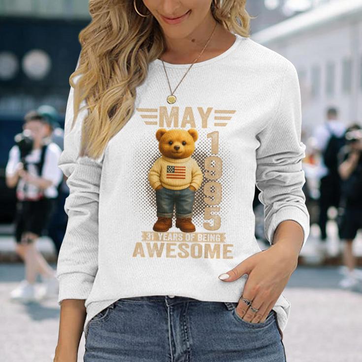 On Back 31歳 1995年5月 テディベア 31歳の誕生日 長袖Tシャツ 彼女への贈り物