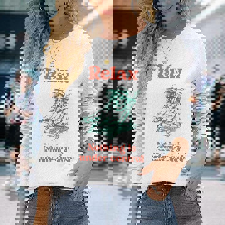 Relax Labrador Dog Owner Graphic 長袖Tシャツ 彼女への贈り物