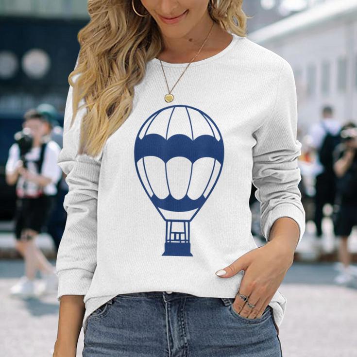 Simple Hot Air Balloon 熱気球 面白い シンプル ミニマリスト 気球 熱気球 長袖Tシャツ 彼女への贈り物