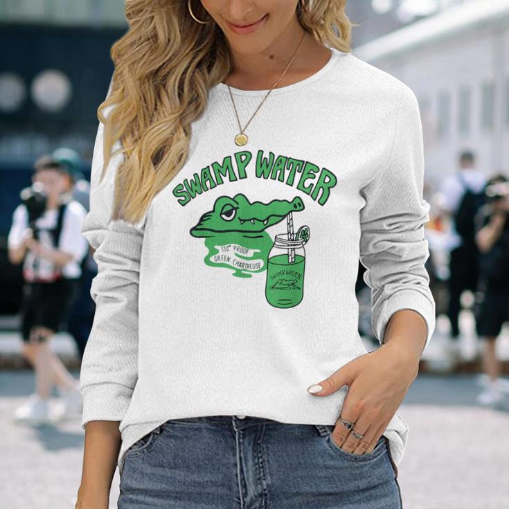 かわいいワニのクロコダイルグラフィックジャングルtシャツtシャツ 長袖Tシャツ 彼女への贈り物