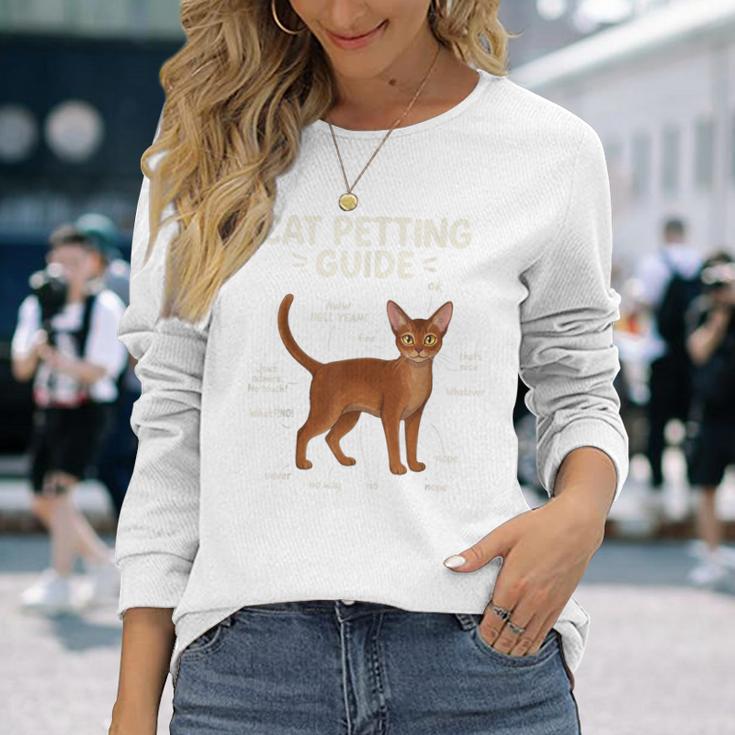 アビシニアン猫ふれあいガイド 面白い猫好き 長袖Tシャツ 彼女への贈り物