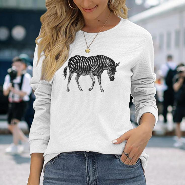 アフリカンゼブラプリント 長袖Tシャツ 彼女への贈り物