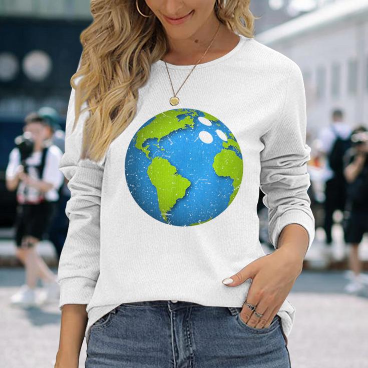 アースボウリングボールアースデイフェイバーズファニーアースデイ 長袖Tシャツ 彼女への贈り物