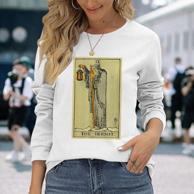 エルミットタロットカード スピリチュアリティ ヴィンテージ 長袖Tシャツ 彼女への贈り物