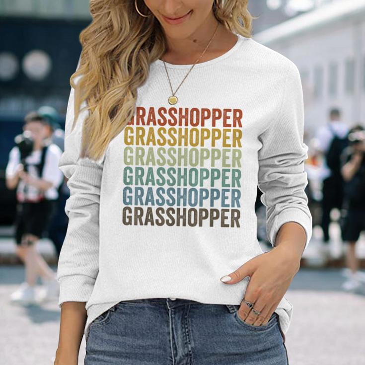 グラスホッパー レトロ 長袖Tシャツ 彼女への贈り物