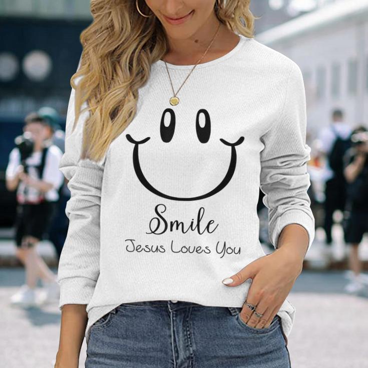 スマイルジーザスラブユー 長袖Tシャツ 彼女への贈り物