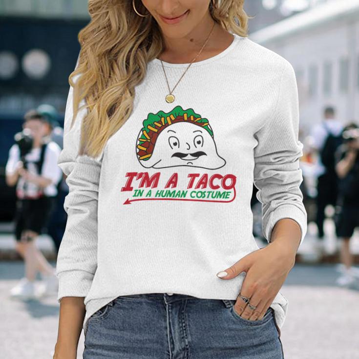 タコス イン ヒューマン コスチューム メキシカン テクスメックス ファヒータ ブリトー 長袖Tシャツ 彼女への贈り物
